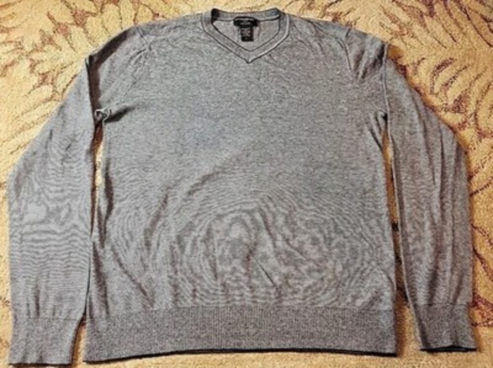 Banana Republic Men's Premium Luxe Sweater Small Cotton Silk Mini Stripe